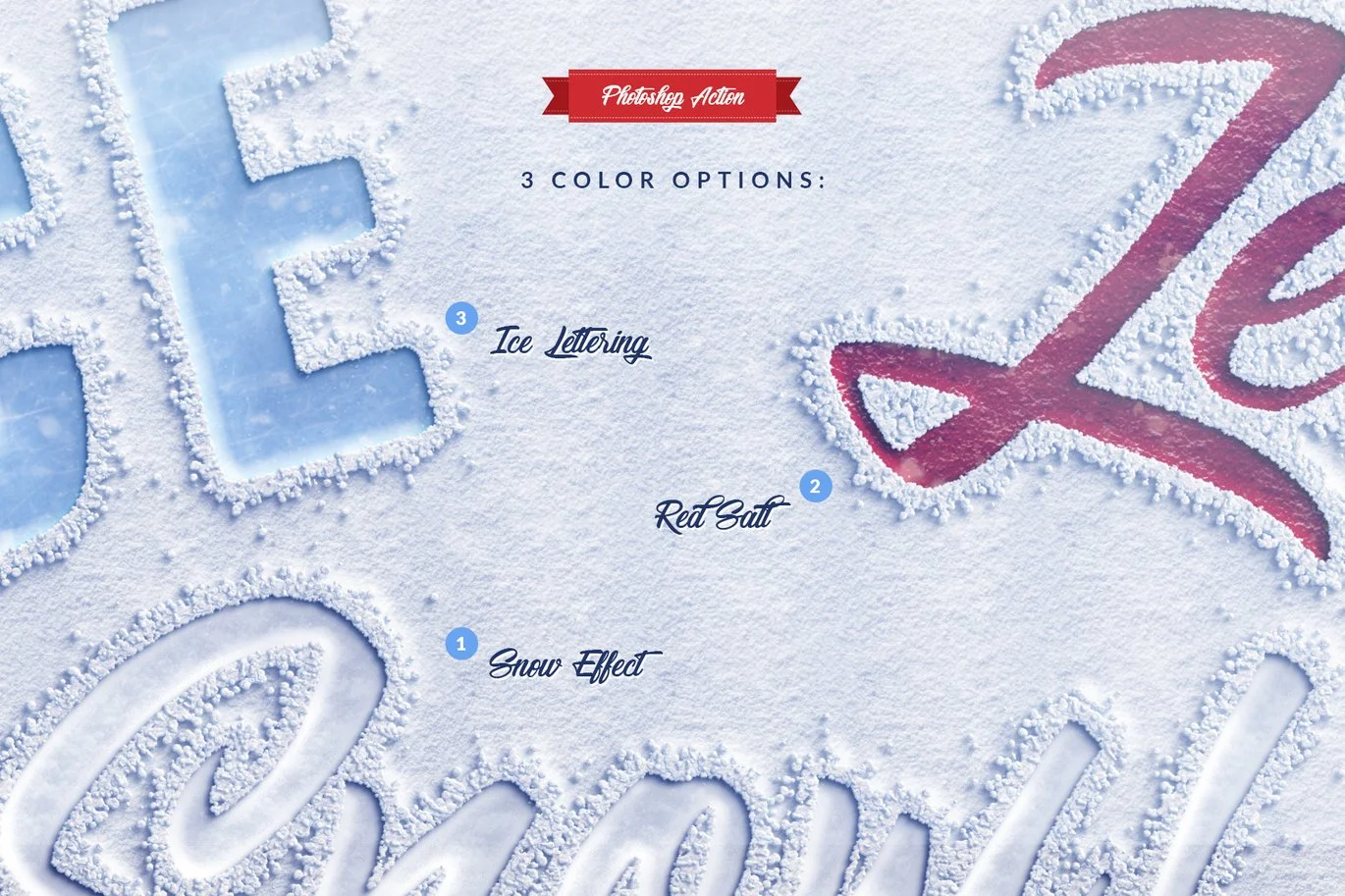 Snow Lettering - Photoshop Action