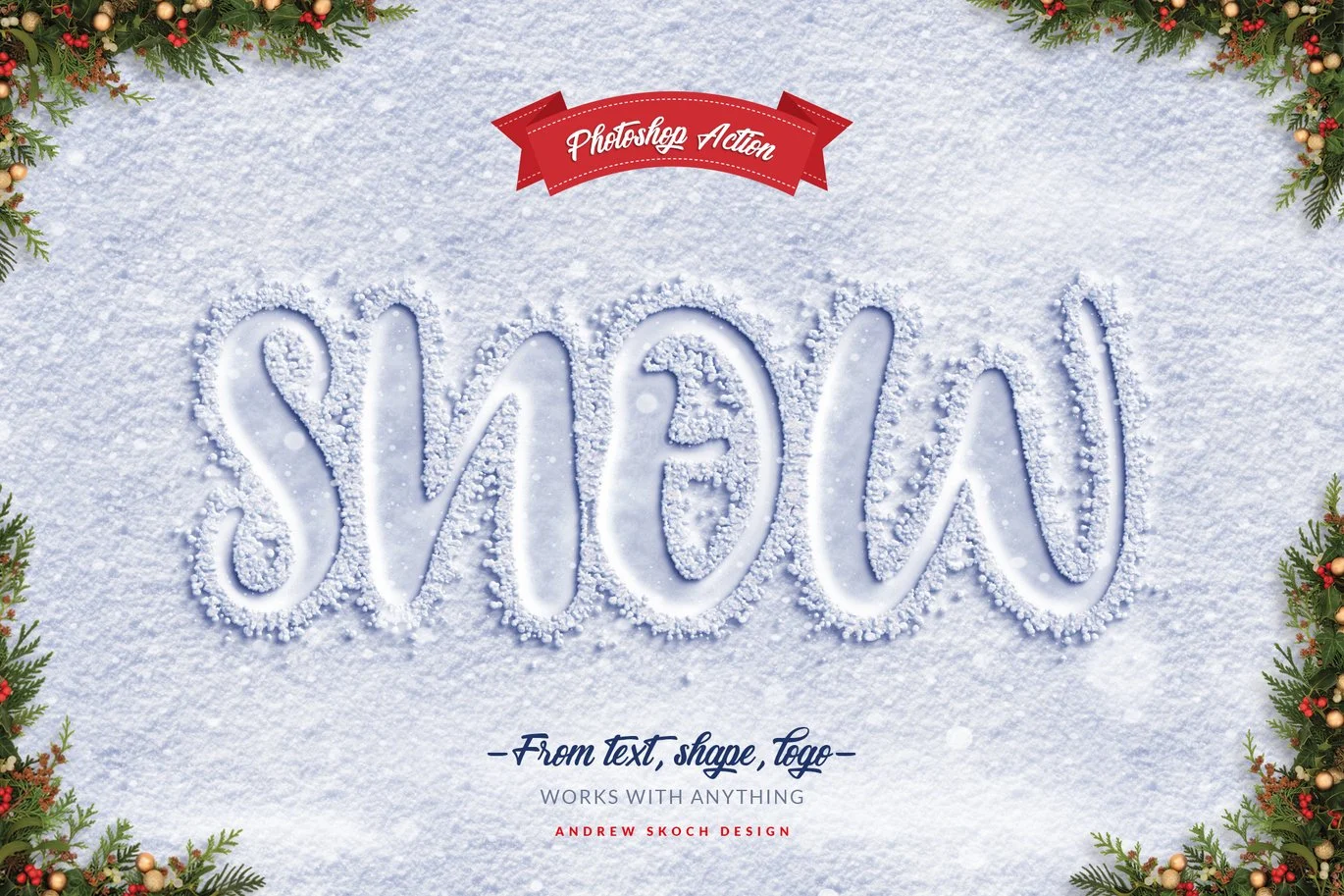 Snow Lettering - Photoshop Action