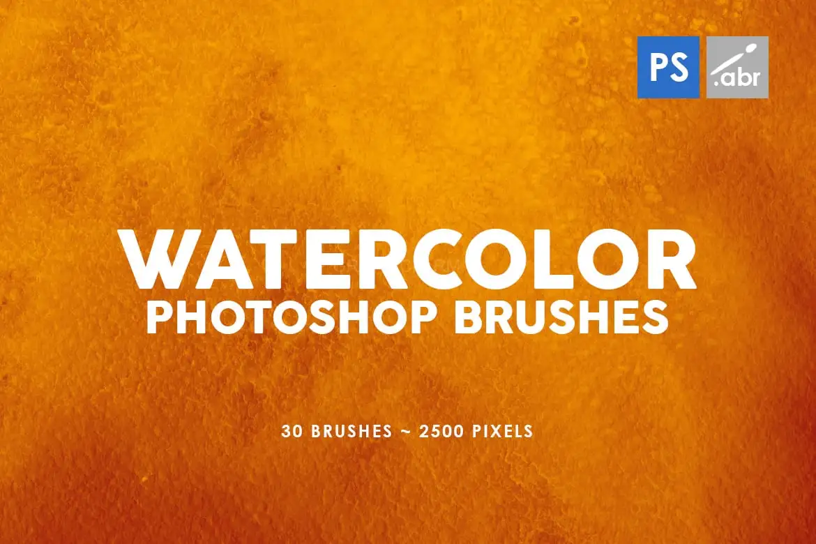 30 Watercolor Texture Photoshop Brushes Vol. 1