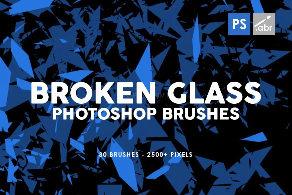 30 Broken Glass Photoshop Stamp Brushes Vol. 1
