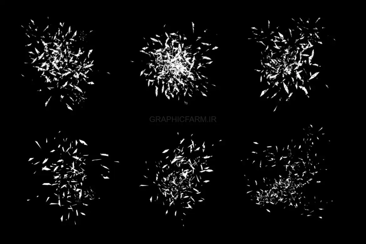 30 Broken Glass Photoshop Stamp Brushes Vol. 1