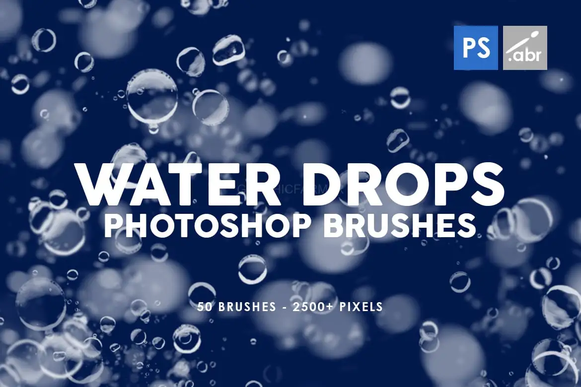 50 Water Drops Photoshop Stamp Brushes