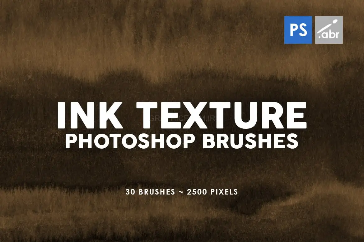 30 Ink Texture Photoshop Brushes Vol. 3