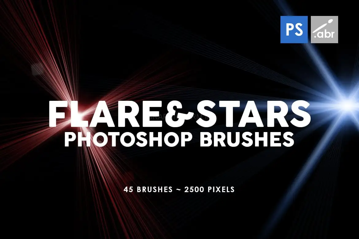 45 Lens Flare & Stars Photoshop Stamp Brushes