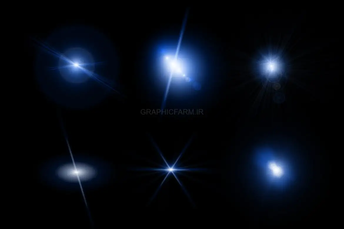 45 Lens Flare & Stars Photoshop Stamp Brushes