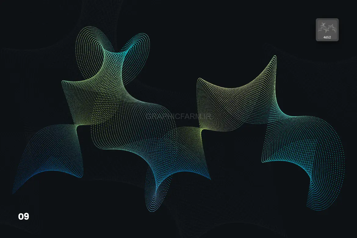 Dotted Wavy Swirls Photoshop Brushes