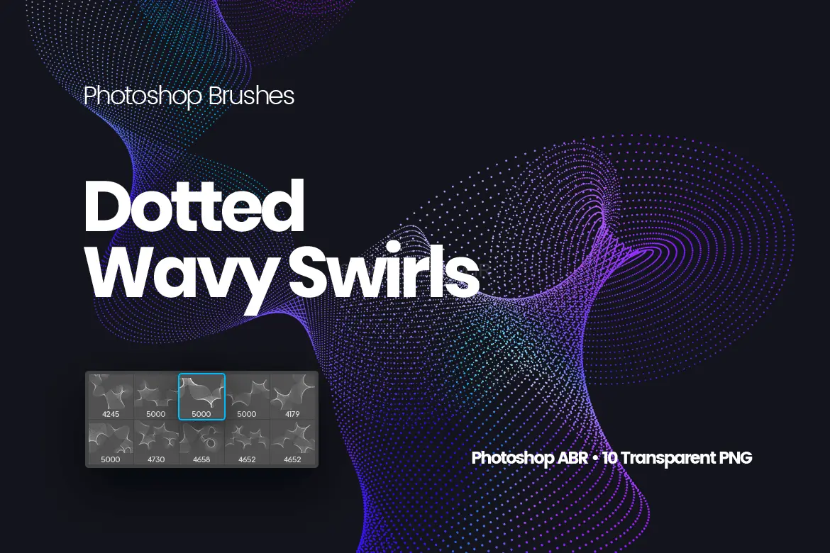 Dotted Wavy Swirls Photoshop Brushes