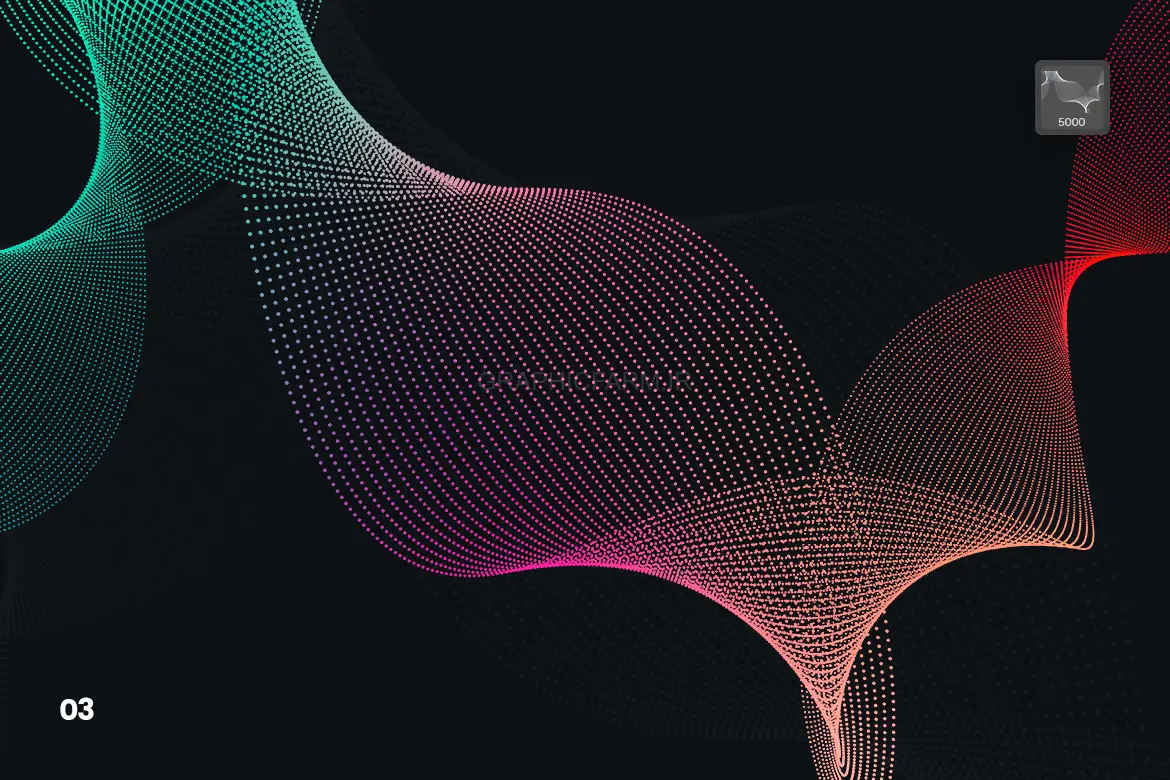Dotted Wavy Swirls Photoshop Brushes