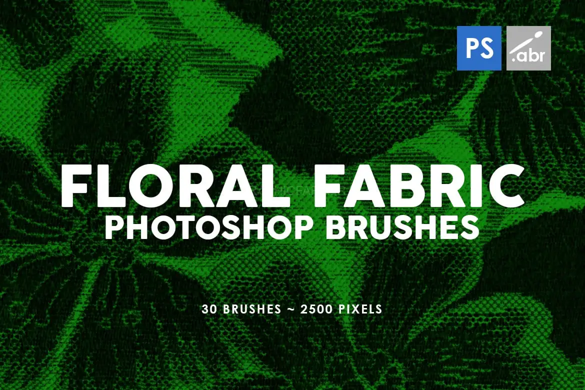 30 Floral Fabric Photoshop Stamp Brushes