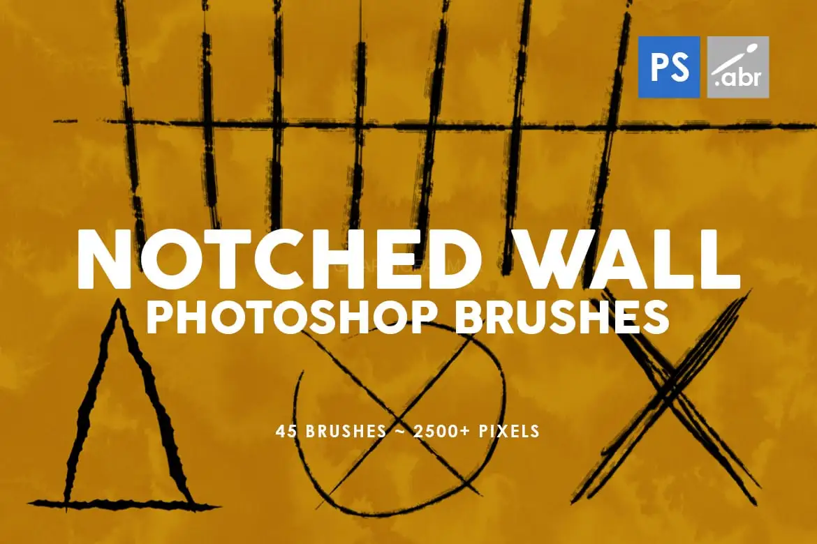 45 Notched Wall Photoshop Stamp Brushes