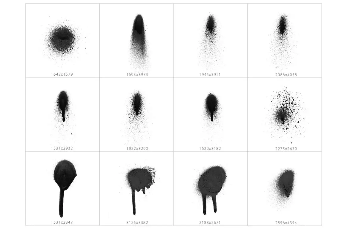 101 Spot&Blob Spray Photoshop Stamp Brushes
