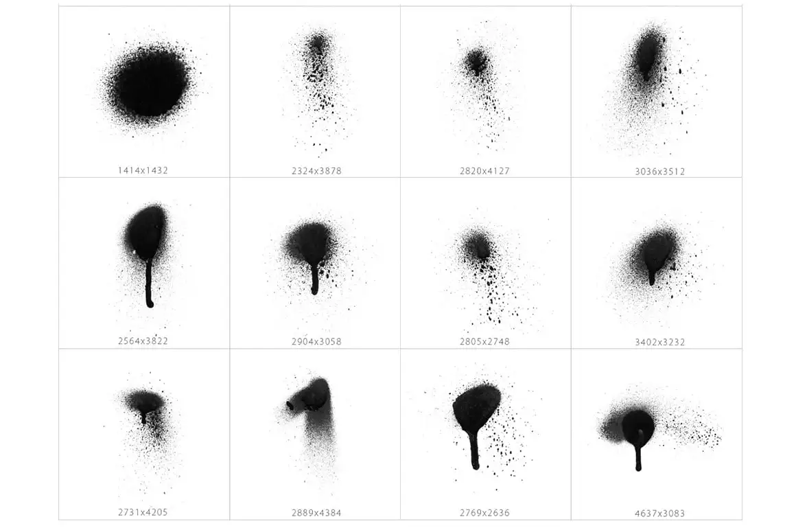 101 Spot&Blob Spray Photoshop Stamp Brushes