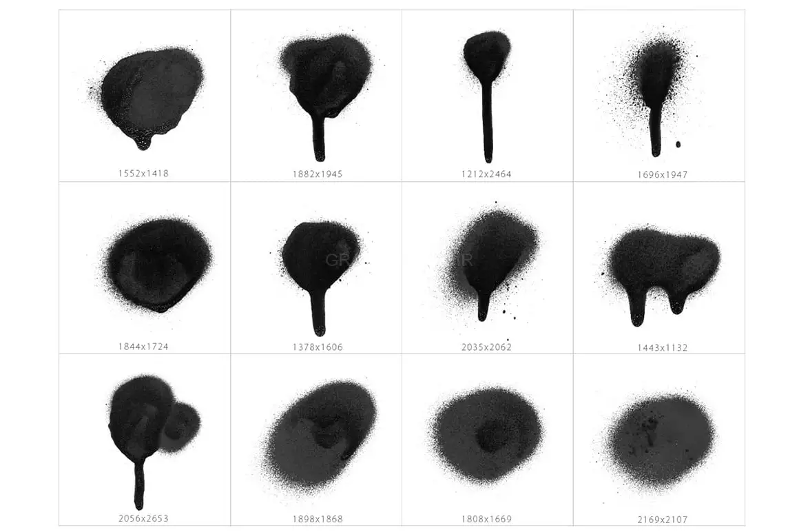 101 Spot&Blob Spray Photoshop Stamp Brushes