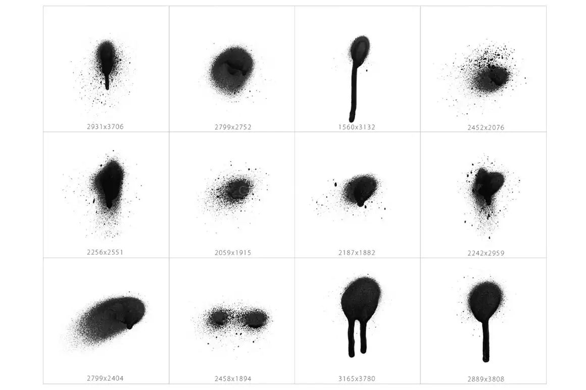 101 Spot&Blob Spray Photoshop Stamp Brushes