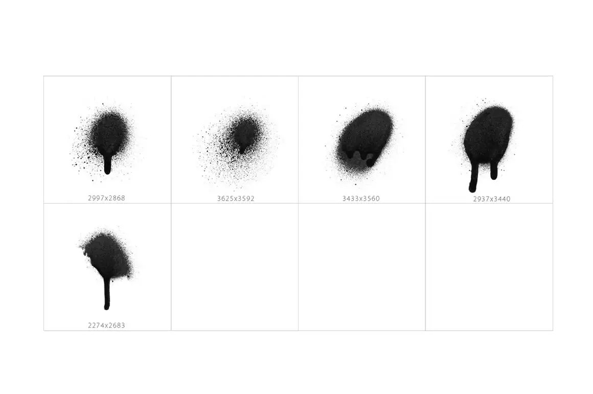 101 Spot&Blob Spray Photoshop Stamp Brushes