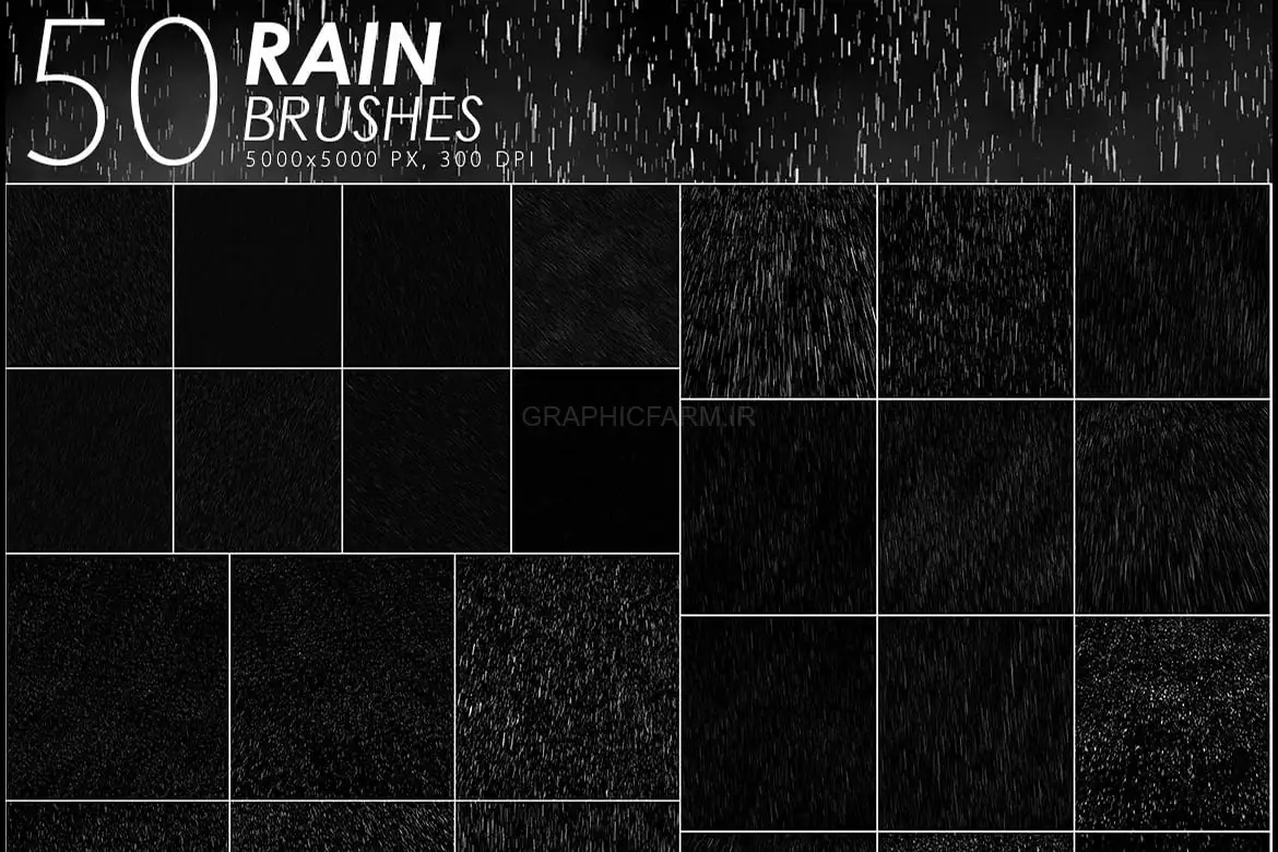 50 Rain Photoshop Brushes