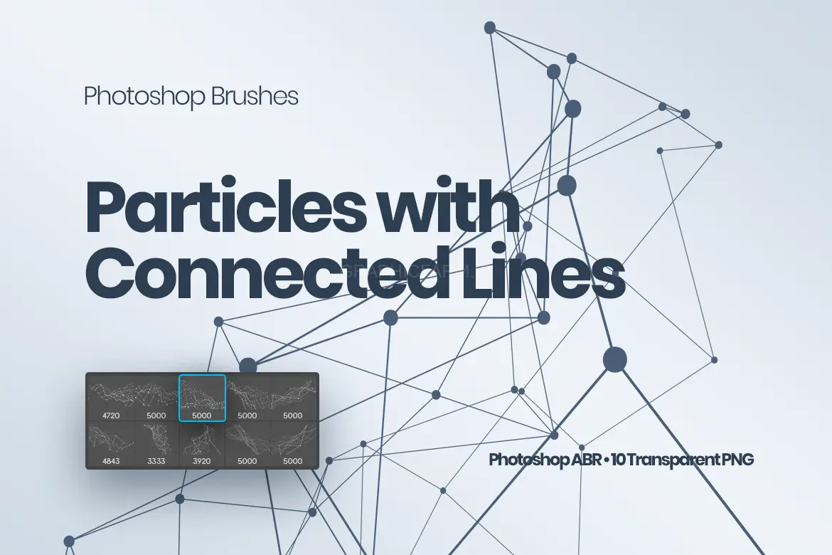 Particles With Connected Lines Photoshop Brushes