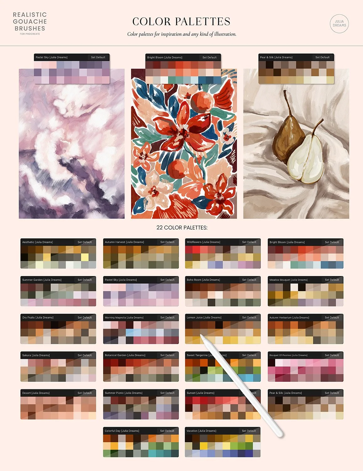 Realistic Gouache Procreate Brushes
