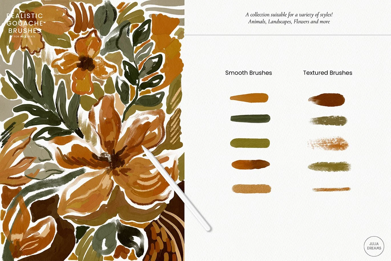 Realistic Gouache Procreate Brushes