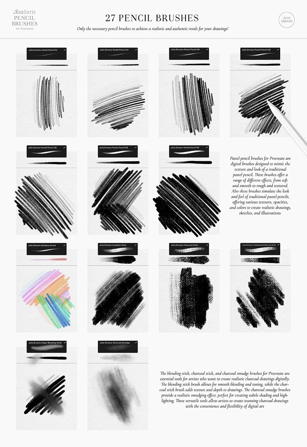 Realistic Pencil Procreate Brushes