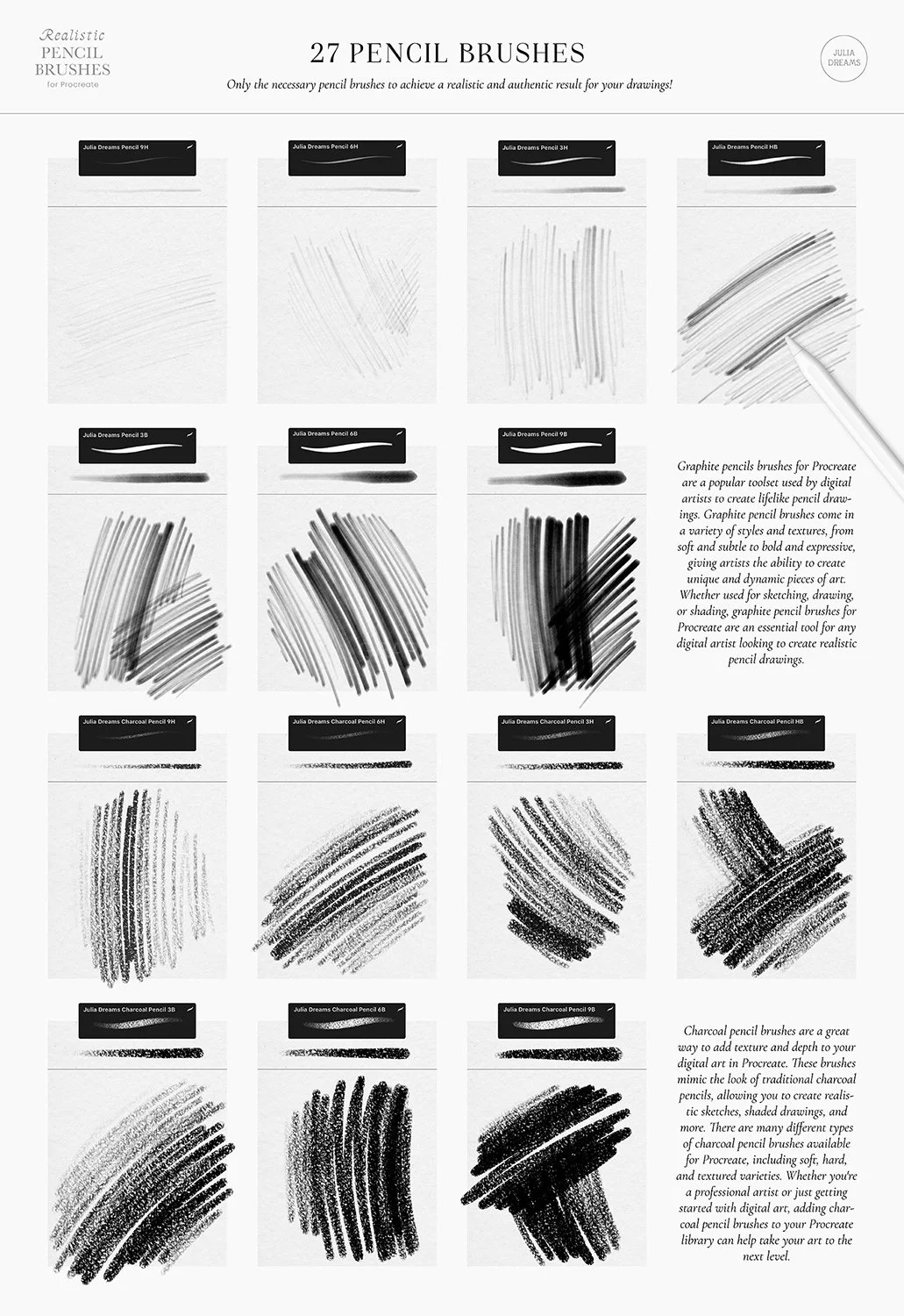 Realistic Pencil Procreate Brushes