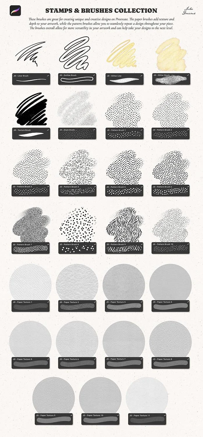 Stamp Brushes Procreate Flowers Frames Floral