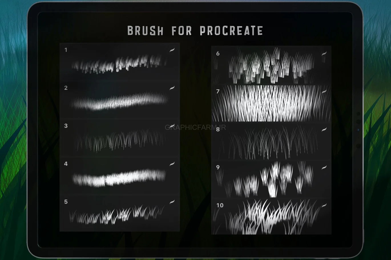 Dansdesign Grass Procreate Brush