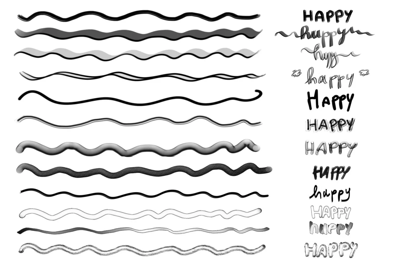 10 Lettering Brushes Procreate