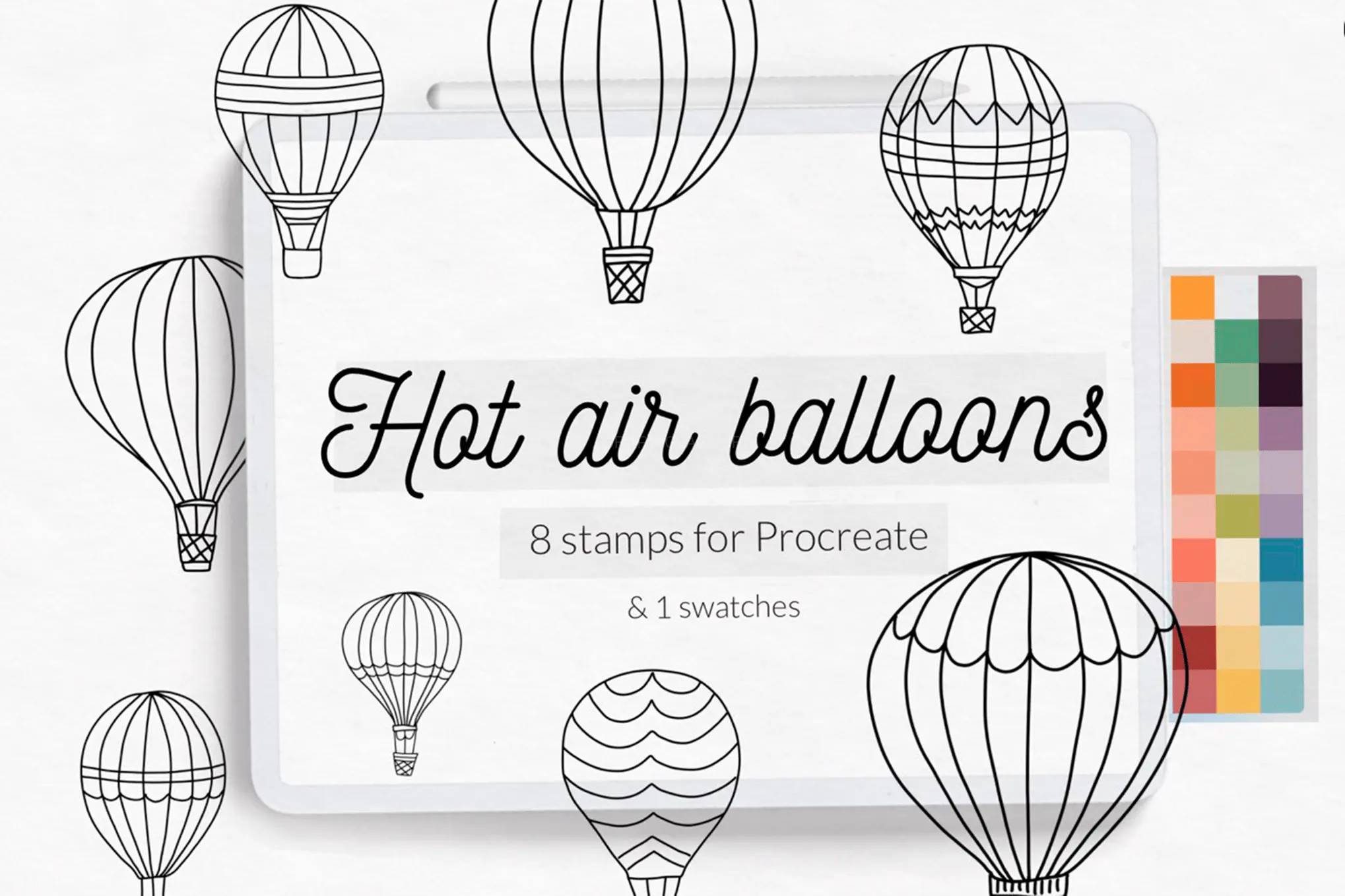 Hot Air Balloon Stamp Brushes Procreate