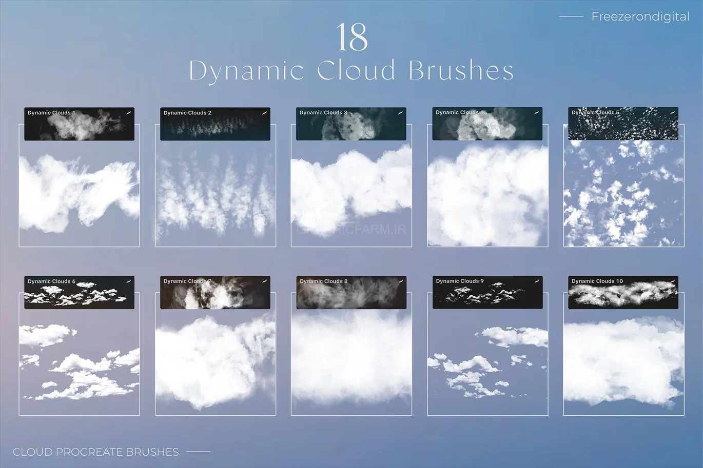 Dynamic Clouds Procreate Brushes