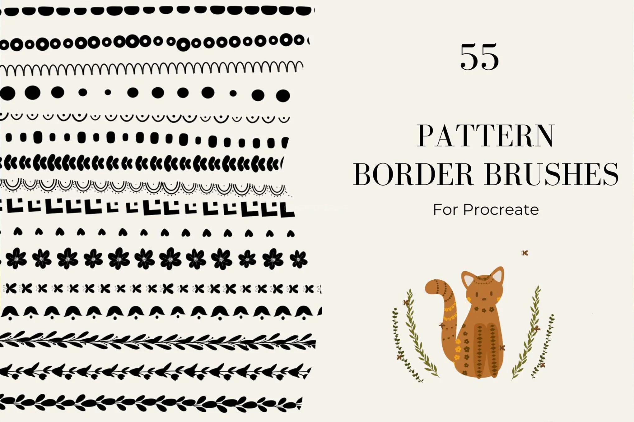 Procreate Pattern Border Brushes