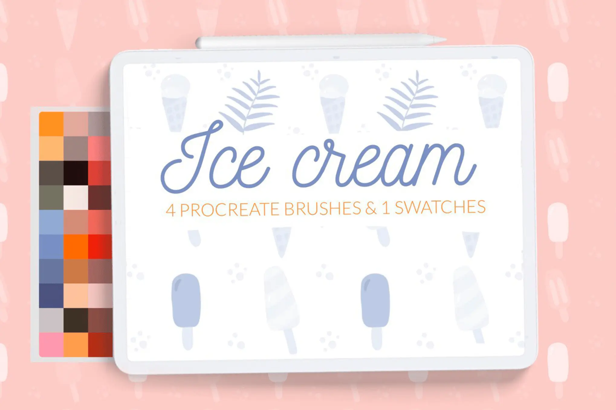 Ice Cream Retro Pattern Brushes Procreate