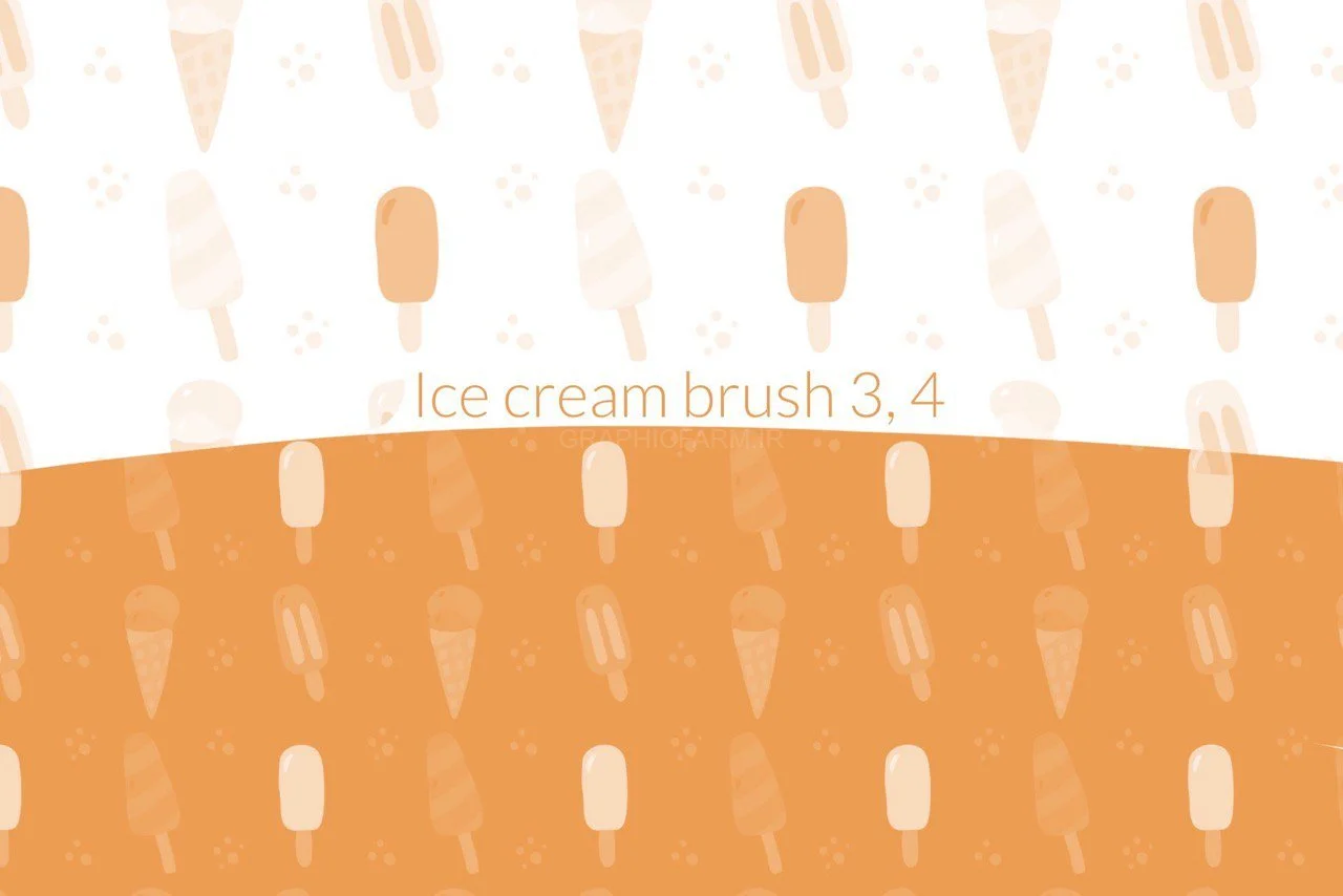 Ice Cream Retro Pattern Brushes Procreate