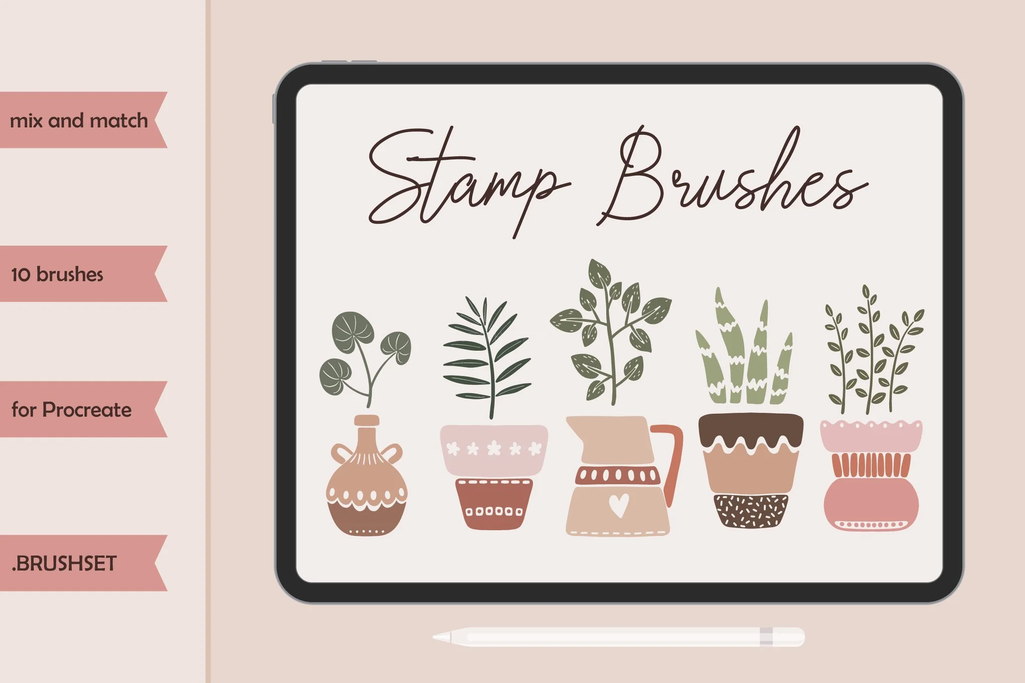 Stamp Brushes For Procreate. House Plants