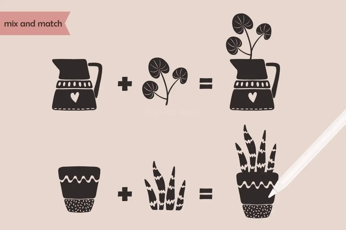 Stamp Brushes For Procreate. House Plants