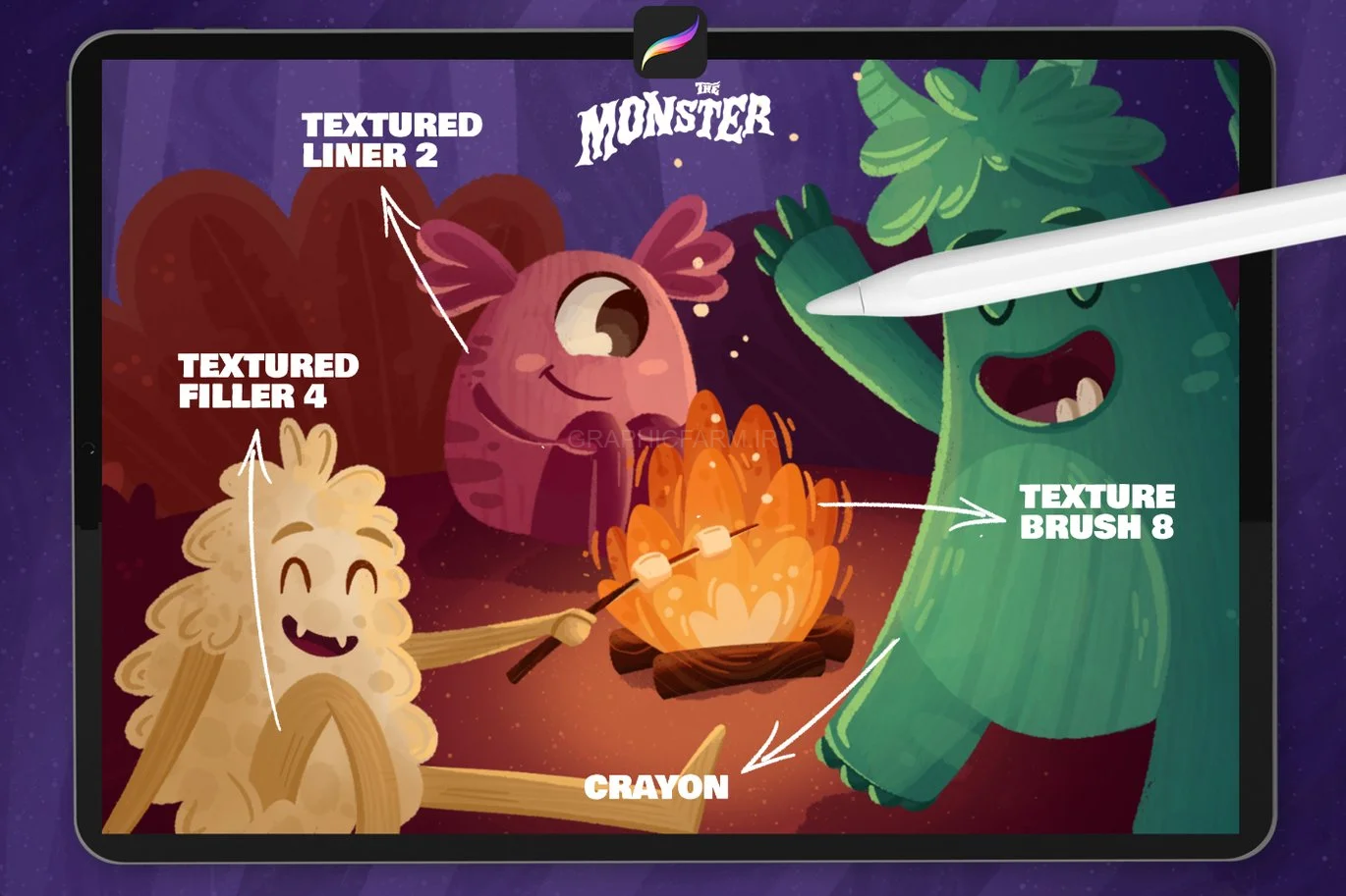 The Monster: Procreate Brushes