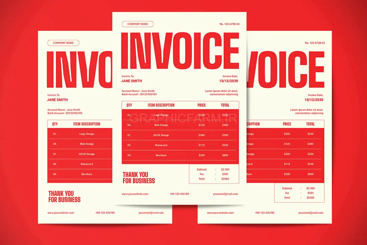 Bold Minimalist Invoice