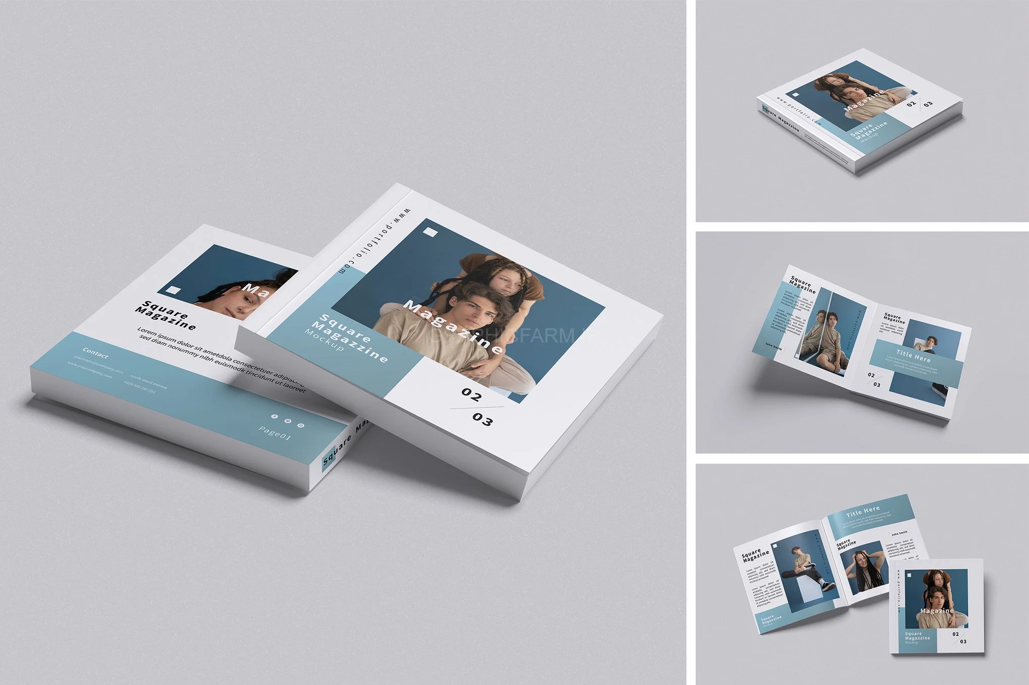 Square Magazine Mockup