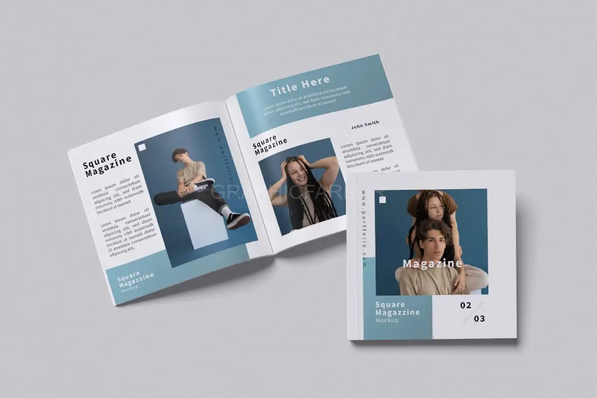 Square Magazine Mockup