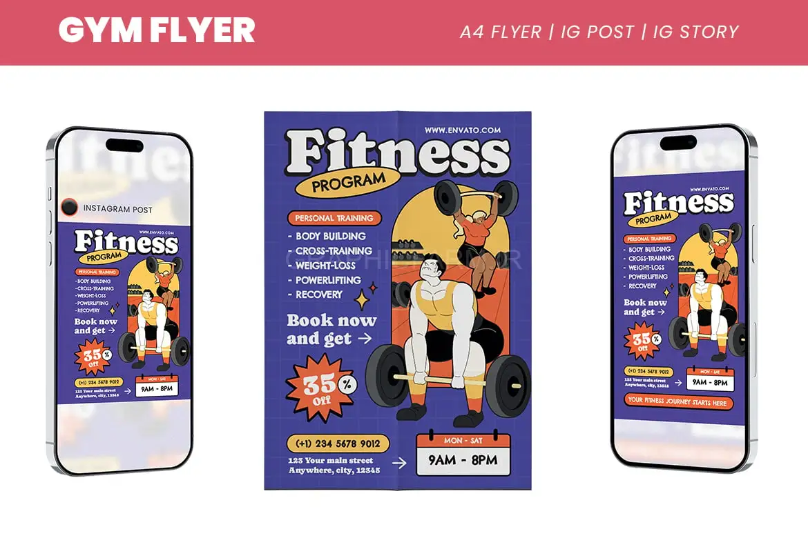 Gym Fitness Program Promo Flyer