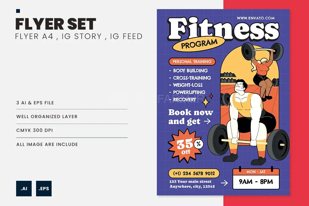 Gym Fitness Program Promo Flyer