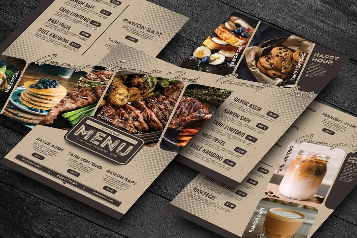Vintage Savory Restaurant Food Menu