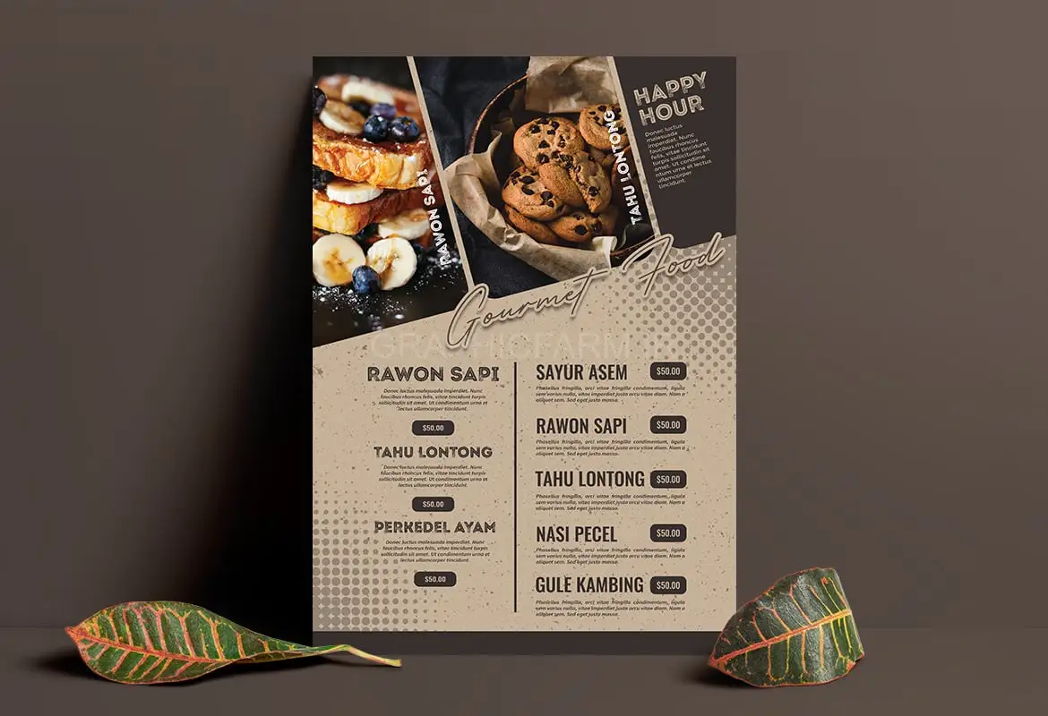 Vintage Savory Restaurant Food Menu