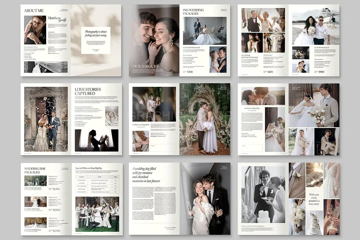 Wedding Photographer Brochure Template
