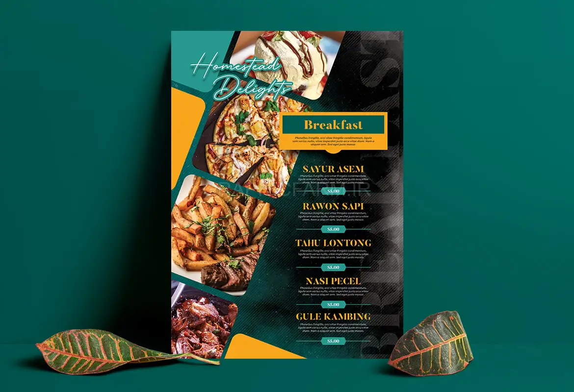 Grunge Fusion Food Menu