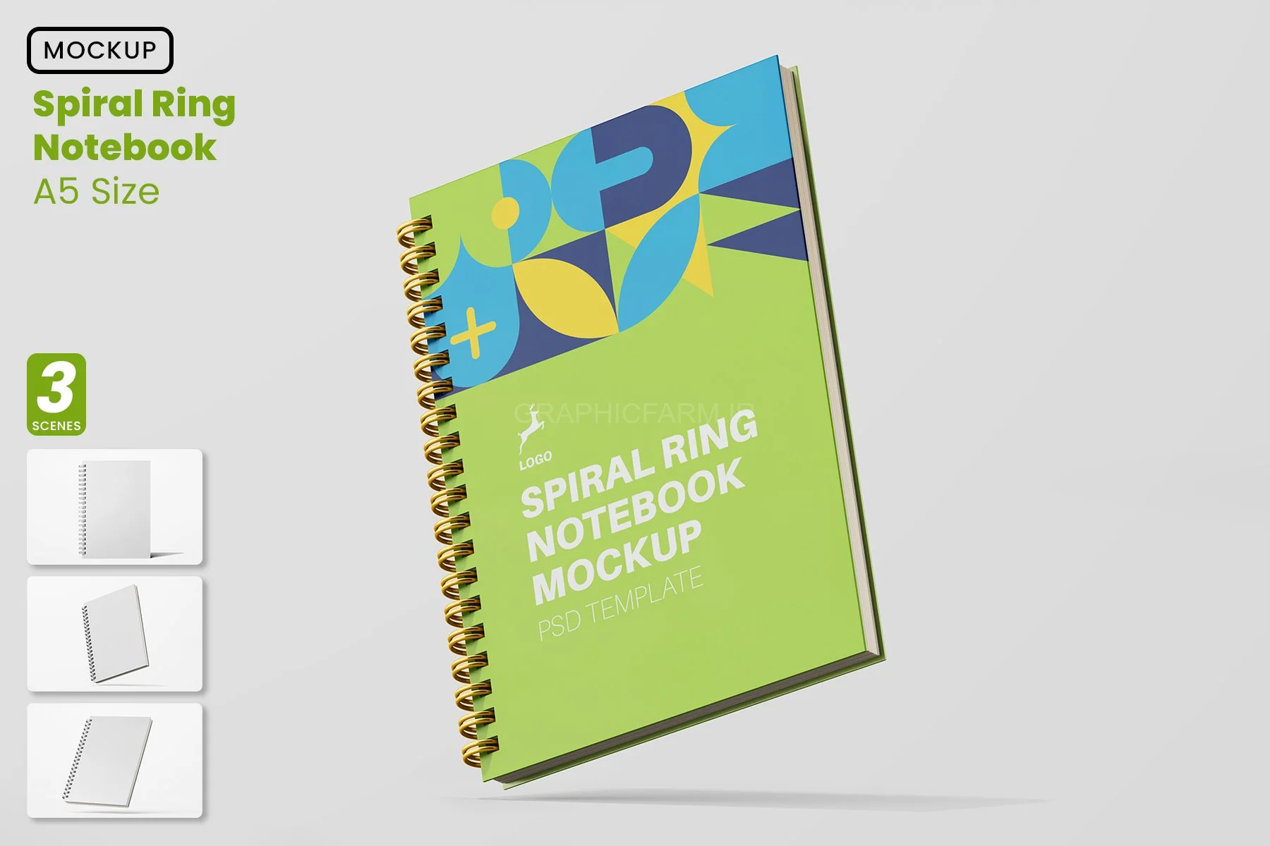 A5 Wirebound Notebook Mockup