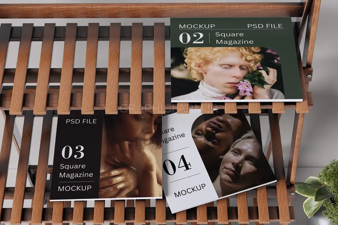 Square Magazine Mockup