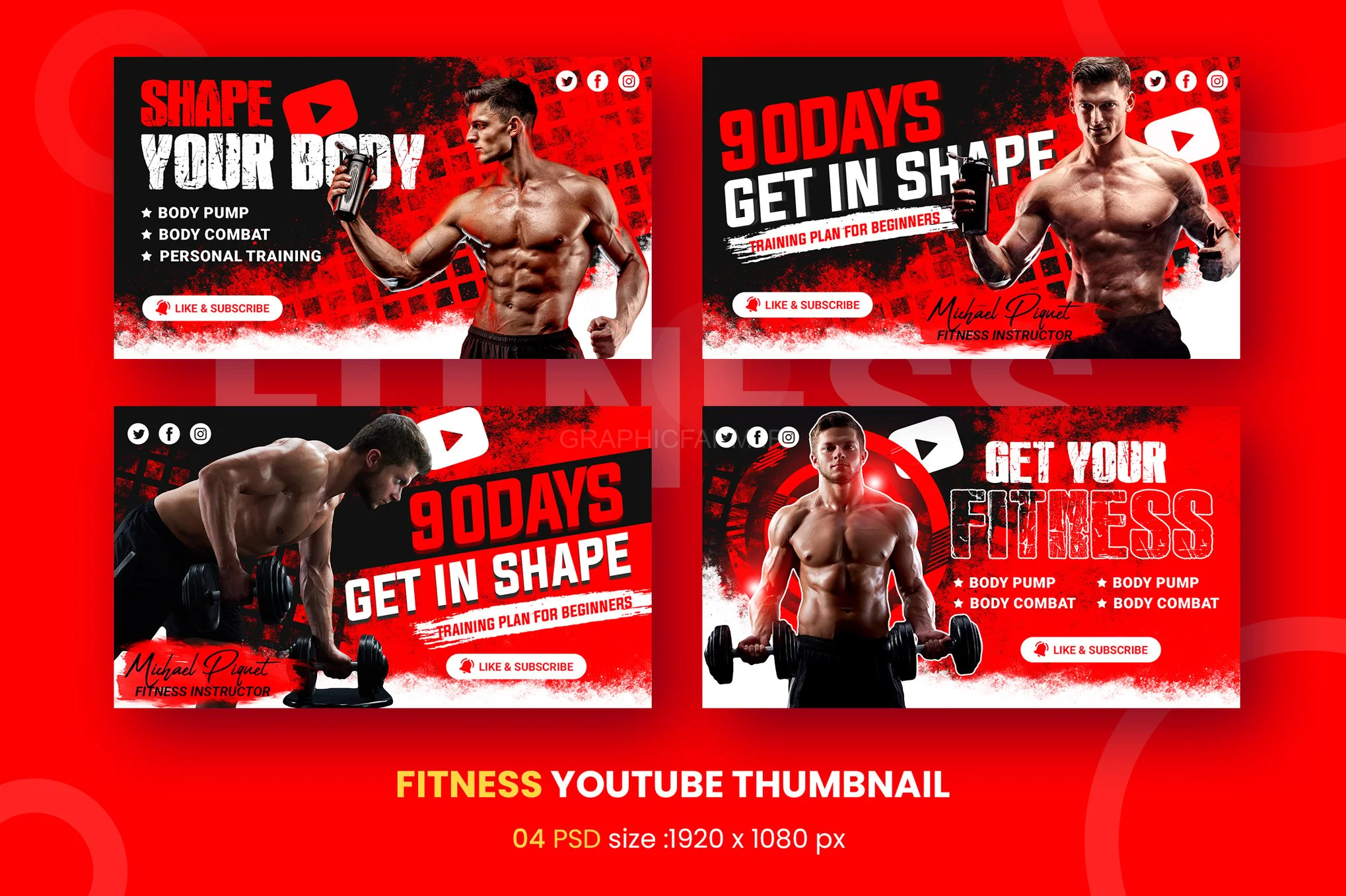 Fitness Youtube Thumbnail Template