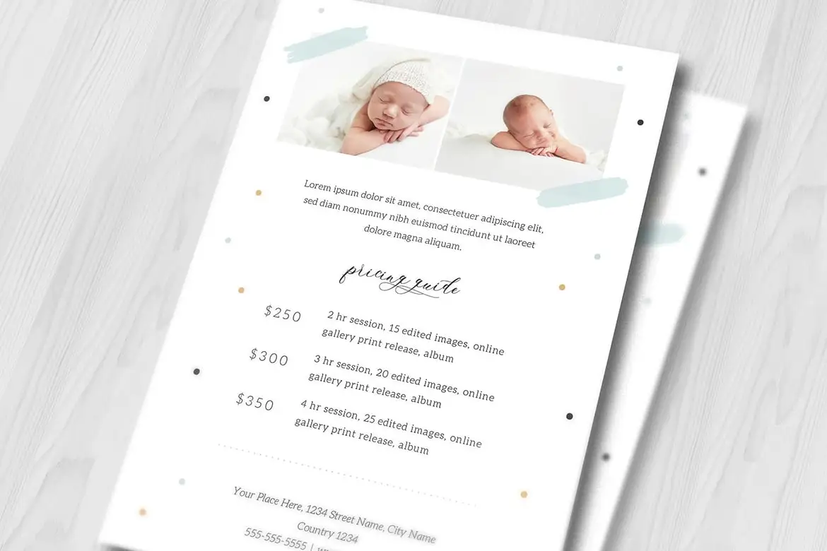 Newborn Photography Pricing Guide Template