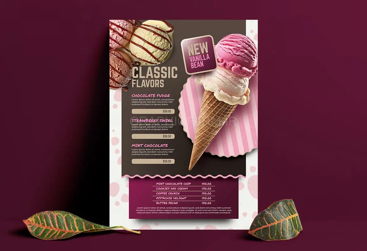 Ice Cream Menu
